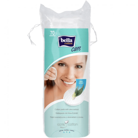 بيلا مزيل مكياج 70 عبوه قطن نقي شرائح دائري بخلاصة الصبار الطبيعي