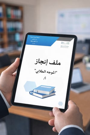 ملف إنجاز موجه طلابي (رسمي) على الوورد قابل للتعديل