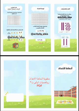 مطوية ( أنماط الاعداد ) اول ابتدائي رياضيات