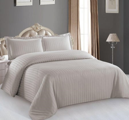 طقم بيت لحاف فندقي -مفرد ونصف-رصاصي