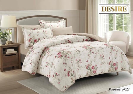 Rosemary-027 مفرش ديزاير روزماري نفرين بني فاتح 6 قطع