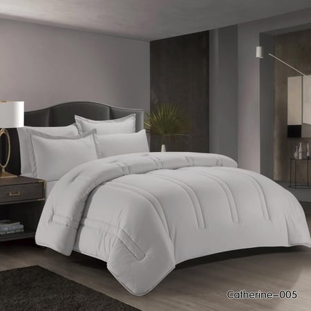 Catherine-005 مفرش ديزاير نفرين رمادي 6 قطع