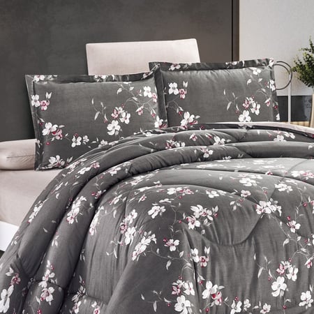 Rosalin-24-01 مفرش ديزاير روزلين ميكروفايبر مشجر نفر ونص 4 قطع