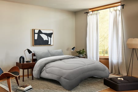 ديزاير لحاف سادة 4 قطع نفرين رمادي فاتح  Plain micro-33