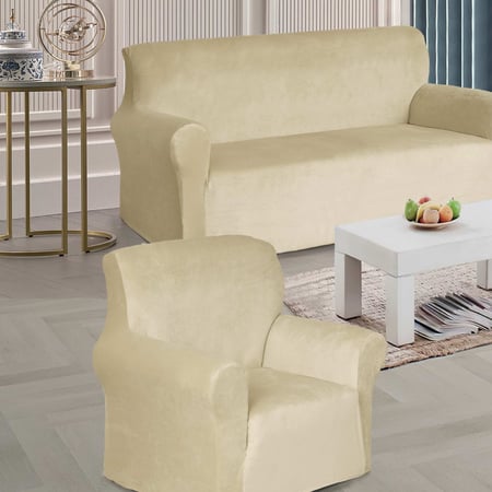 Velvet Seat Cover غطاء كنب 4 قطع مخمل سميك