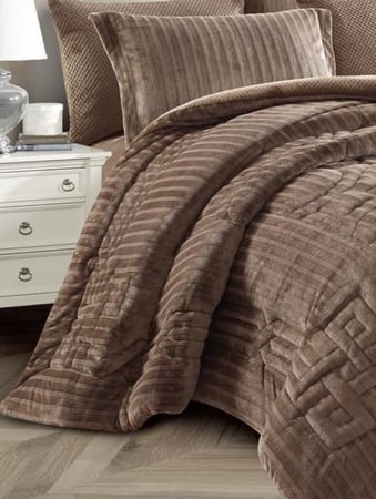 SARAH-003 ترند طقم لحاف شتوي مخمل سميك فاخر كنج 6 قطع