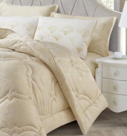 AVA-003 مفرش جاكارد نفر 3 قطع بيج