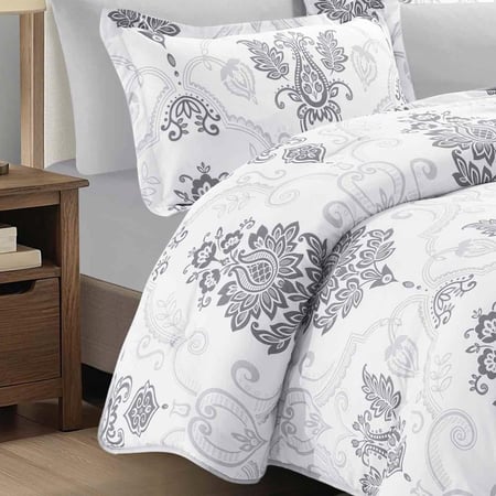 Rosemary-018 مفرش ديزاير روزماري نفرين رمادي فاتح 6 قطع