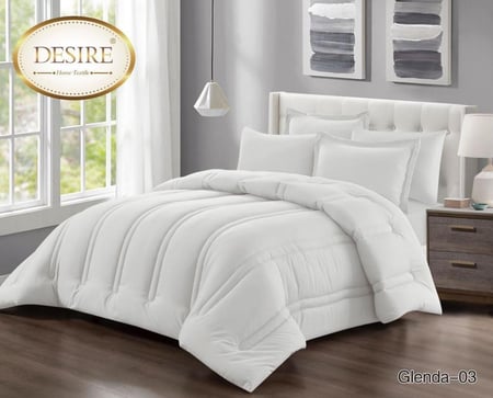GLENDA-04 ديزاير مفرش اوف وايت نفر 3 قطع