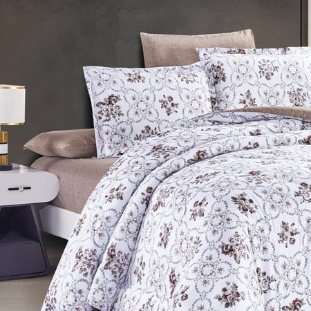 Rosalin-24-03 مفرش ديزاير روزلين ميكروفايبر مشجر نفر 4 قطع