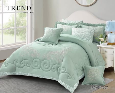 طقم لحاف اخضر فاتح