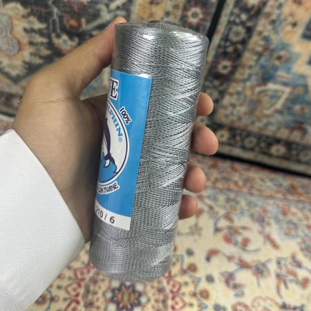 خيط سبحة رصاصي مبروم مقاس 6