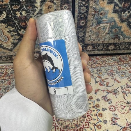 خيط سبحة رصاصي فاتح مبروم مقاس 9
