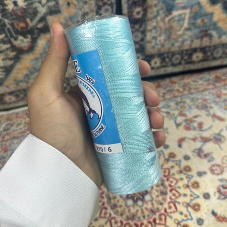 خيط سبحة سماوي مبروم مقاس 6