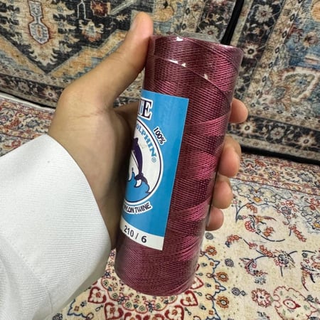 خيط سبحة عنابي مبروم مقاس 6