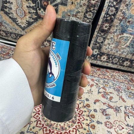 خيط سبحة اسود مبروم مقاس 6