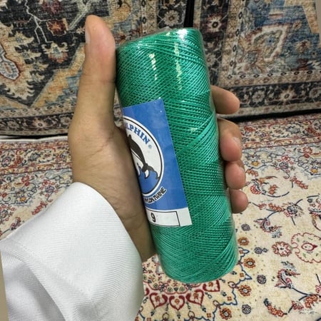 خيط سبحة اخضر مبروم مقاس 9