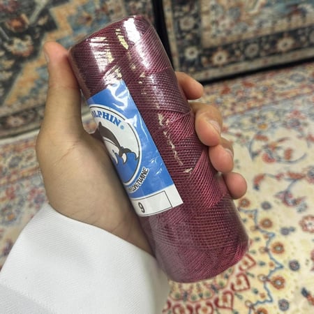 خيط سبحة عنابي مبروم مقاس 9