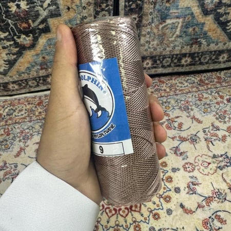 خيط سبحة بني مبروم مقاس 9