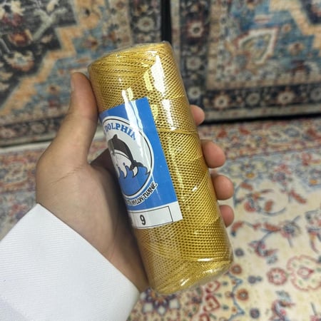 خيط سبحة ذهبي مبروم مقاس 9