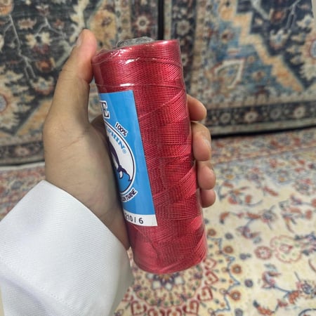 خيط سبحة احمر مبروم مقاس 6