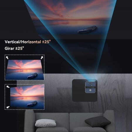 بروجكتر صغير منزلي سنيمائي Blulory T3 Movie 3D Projector 1080P مقاس عرض 150 بوصة