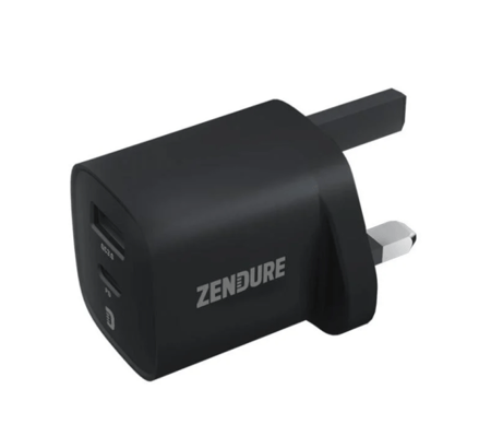 فيش جداري من زندور بقدرة 35 واط منفذين USB-C وUSB-A -الأسود