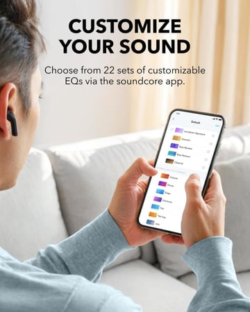 سماعة أذن بلوتوث SOUNDCORE من انكر K20i باللون الأسود