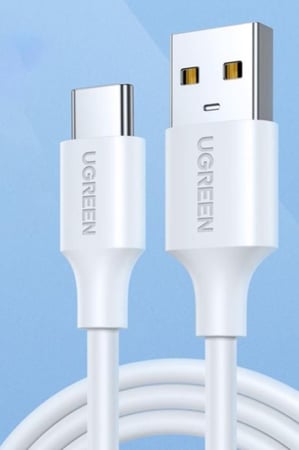 كيبل من يوجرين يو اس بي الى تايب سي بلاستيك 1 متر - ابيض