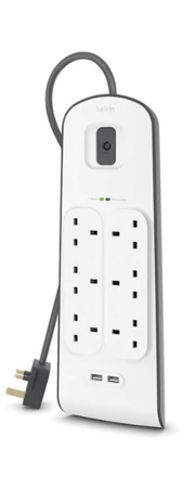 توصيلة كهربائية 6 منافذ + منفذين USB من بيلكن - أطلبة الأن