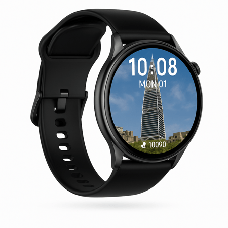 ساعة ذكية من E ONE موديل E1203082 - باللون الأسود