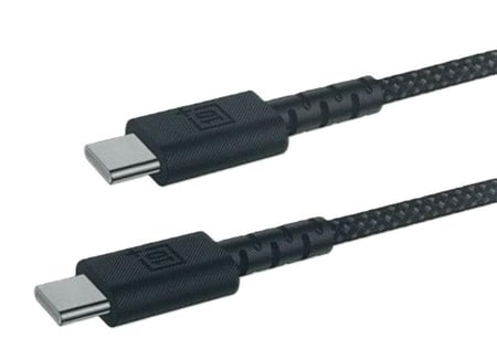 كابل تن بلس USB-C إلى USB-C من النايلون بطول 1 متر و3.3 قدم وقوة 60 وات باللون الأسود T3110