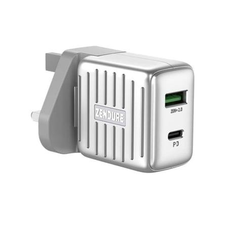شاحن جداري صغير ZENDURE بقوة 20 واط USB-C PD لون فضي