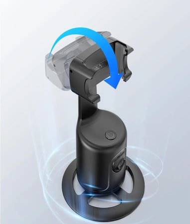 P01 عصا سيلفي لتتبع الوجه تلقائيًا 360 درجة باللون الأسود