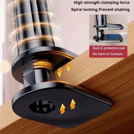 حامل تابلت وجوال يثبت على الطاولة - لون أسود