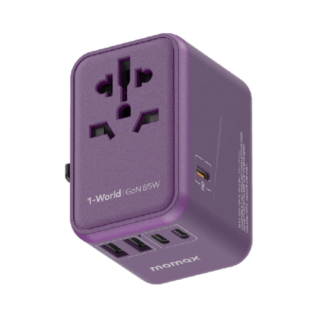 شاحن جداري من موماكس  65 واط , محول السفر AC -لون بنفسجي