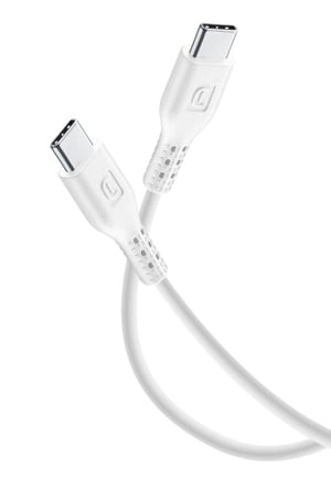 كابل شحن USB C إلى USB C من CELLULAR LINE بطول 2 متر باللون الأبيض