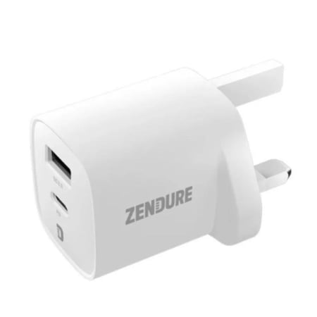 فيش جداري من زندور بقدرة 35 واط منفذين USB-C وUSB-A -الأبيض