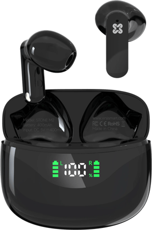 سماعات الأذن من XINJI ستيريو اللاسلكية الحقيقية STONE M2 بلوتوث اسود