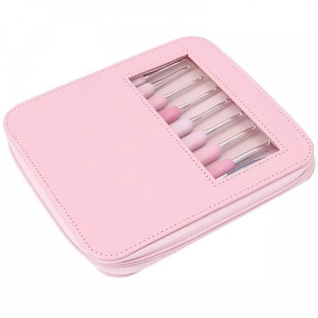 مجموعة سنارات وردية مع الحقيبة