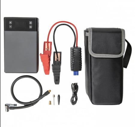 بطارية ومشغل سيارة راف باور بسعة 12000 ملي امبير مع منفاخ هواء-موديل PB1213