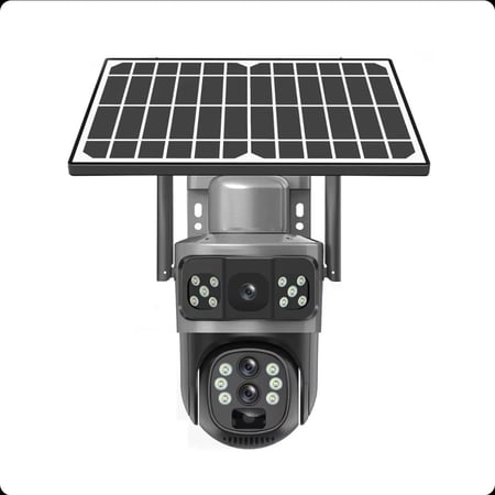 كاميرا مراقبه خارجيه 360درجه مزوده بكامترين على الطاقة الشمسيه5G