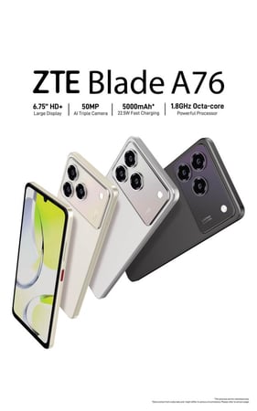 زد تي إي بليد A76 ذاكرة 128 جيجا 4+8 رام 4G