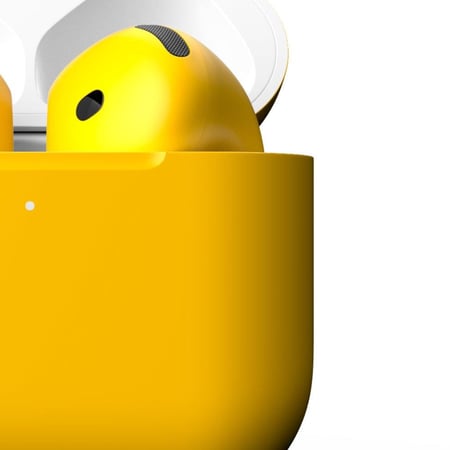 APPLE - آبل ايربودز الجيل الرابع 4 جديد ملونه -  لون اصفر مطفى