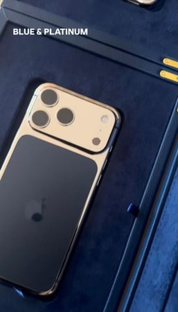ايفون 17 مطلى ذهب كامل باى تصميم من اختيارك - جديد