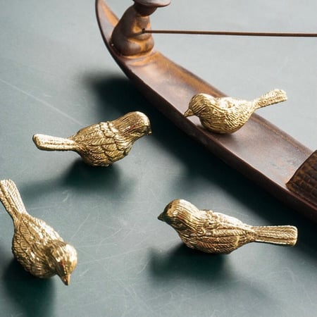 مقبض عصفور نحاس ذهبي