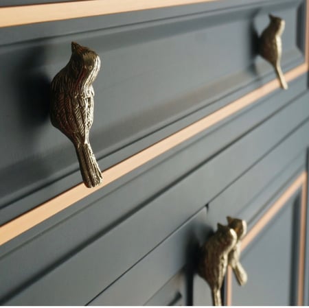 مقبض عصفور نحاس ذهبي