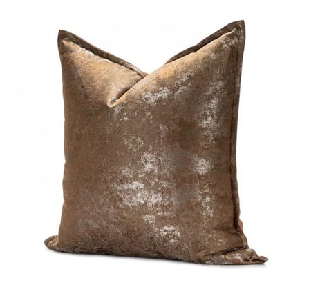 كوشن غطاء بلون مزيج بني برتقالي ولمعة فضي