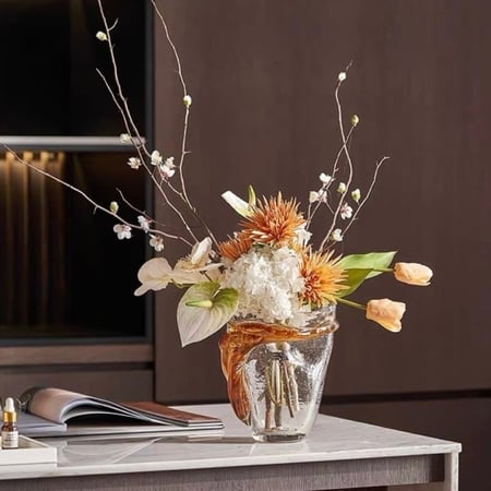 فازة زهور زجاج ملون