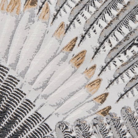 كوشن غطاء بمظهر ريش اسود رمادي